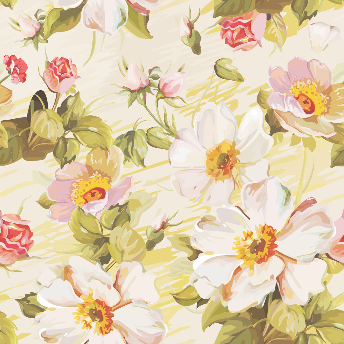 Classic Bloom Garden Stretch Ceiling – Soft Floral Elegance