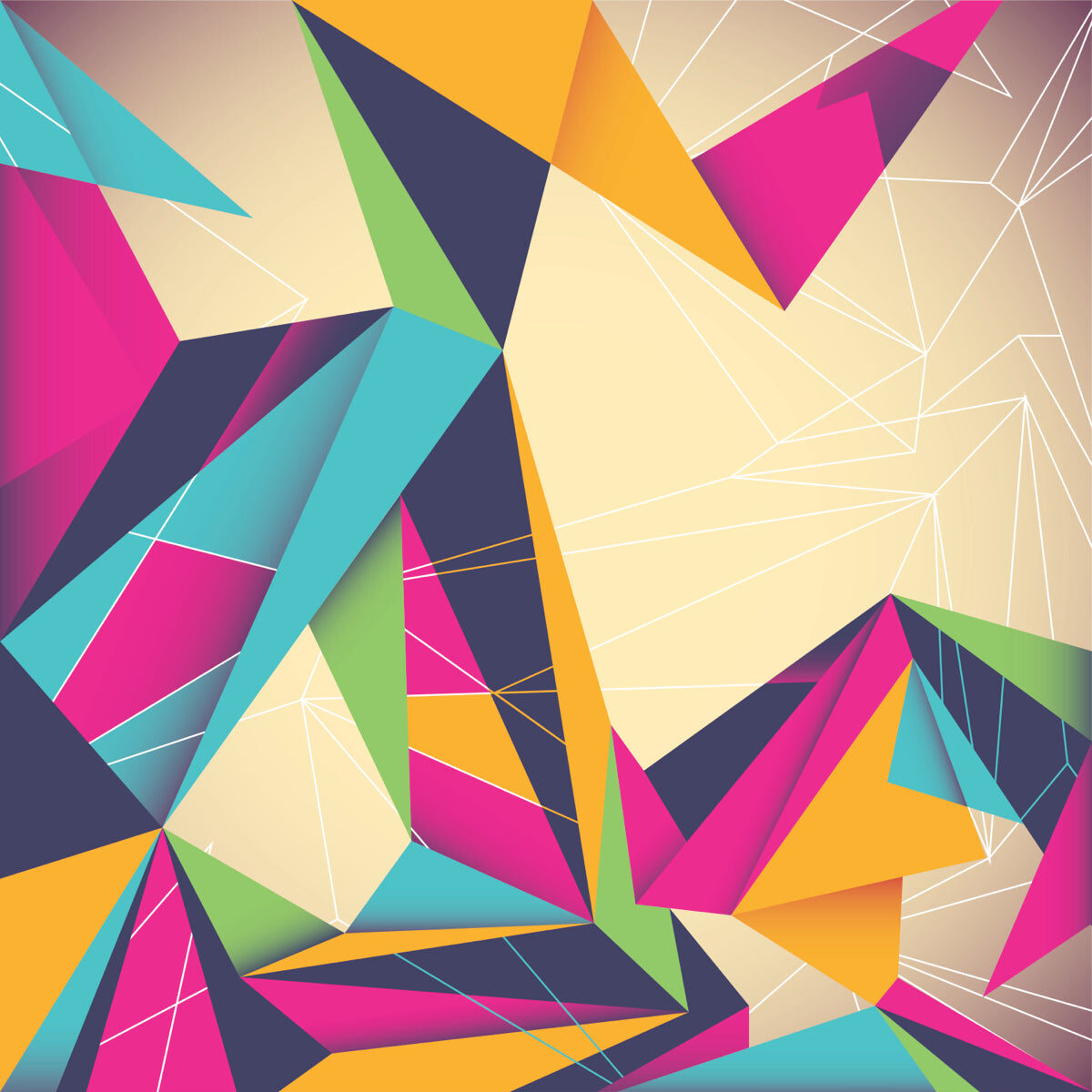 Colorful Abstract Geometric Art Print Poster