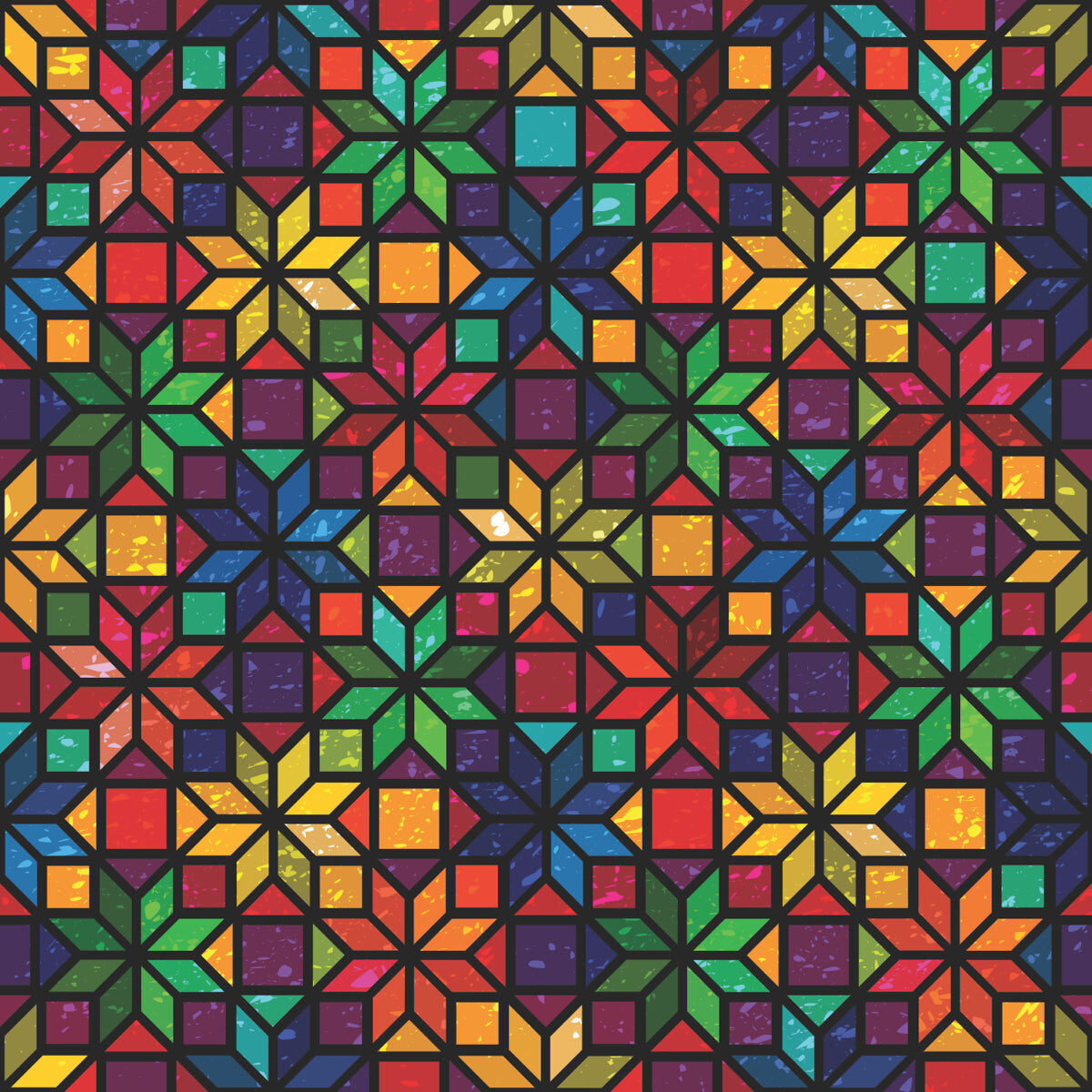 Colorful Geometric Mosaic Pattern Wallpaper