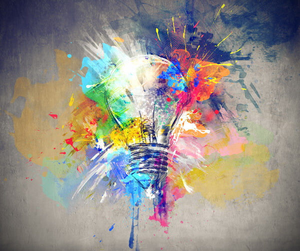 Creative Explosion Inside a Colorful Light Bulb
