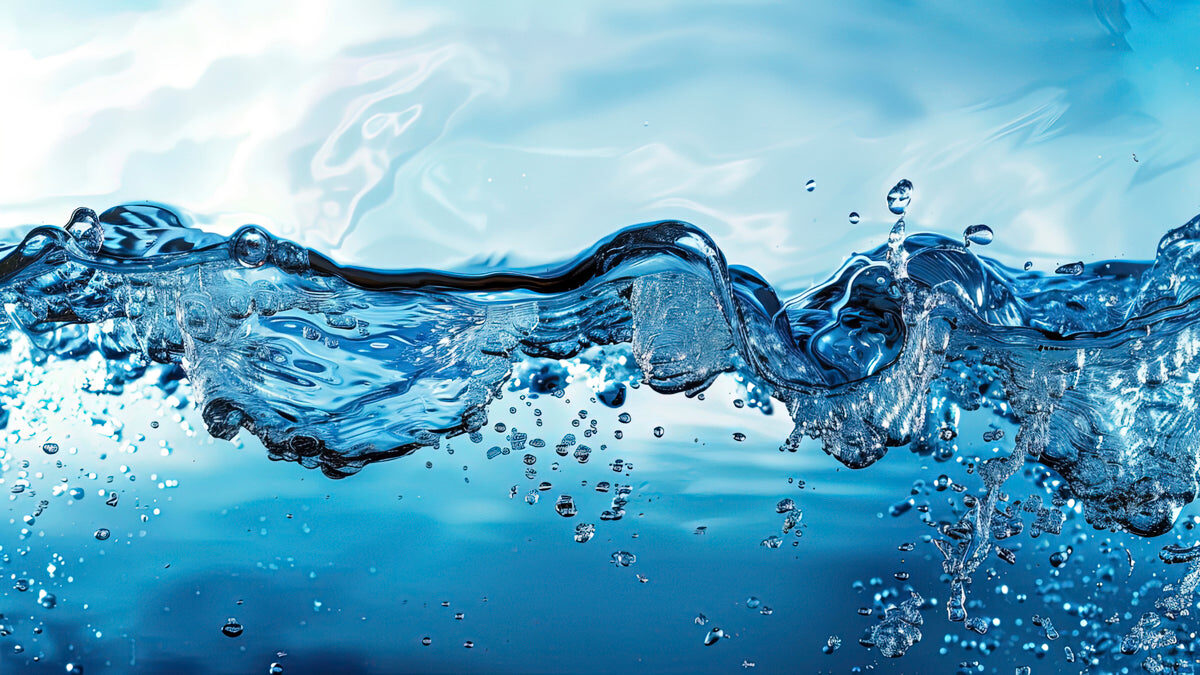 Crystal Blue Water Flow Stretch Ceiling – Dynamic Aqua Splash Design