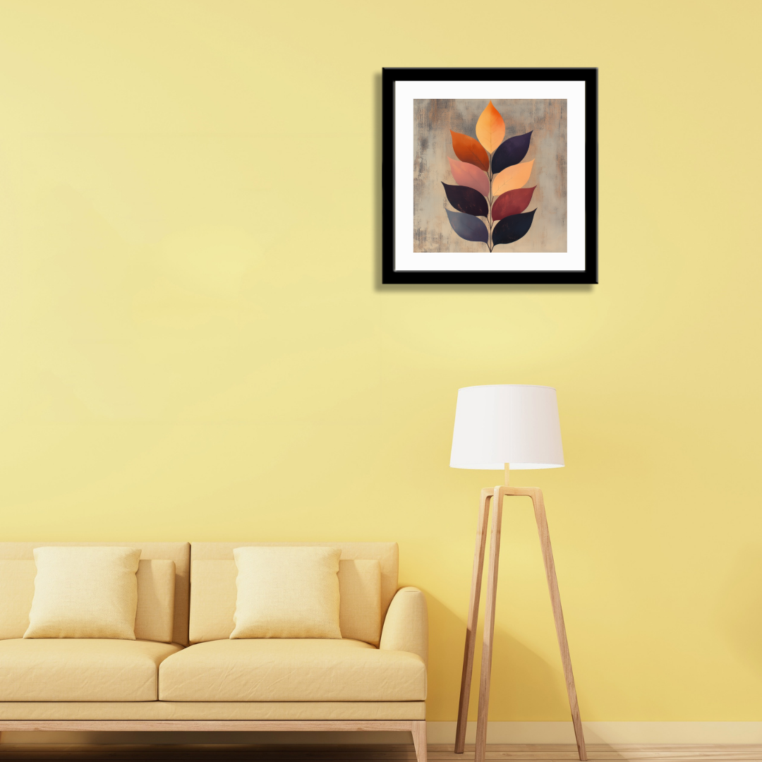Elegant Autumn Gradient Leaf Wall Art Print