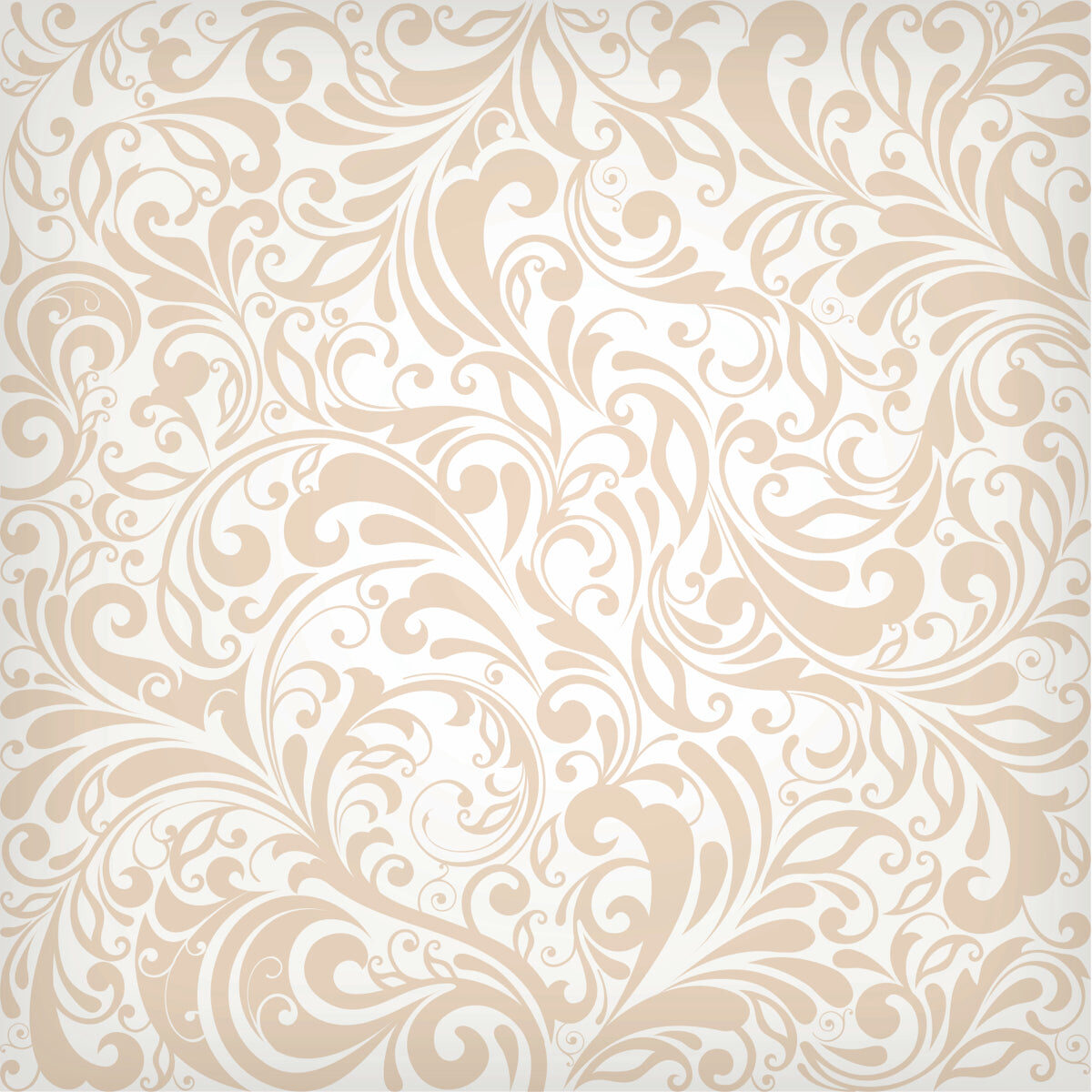 Elegant Beige Floral Swirl Decorative Design