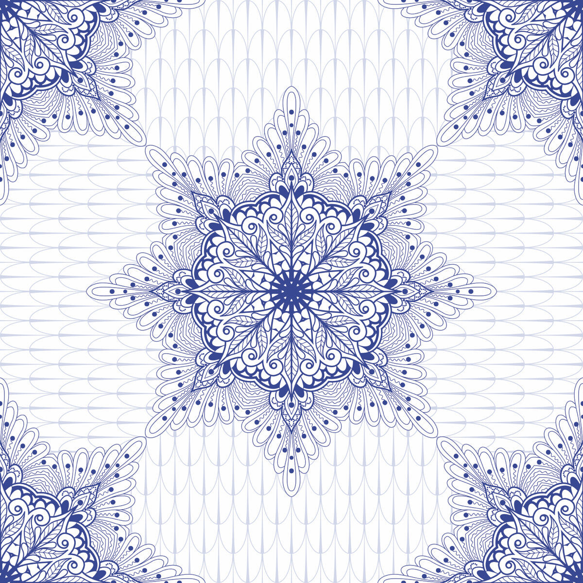 Elegant Blue Mandala Lace Pattern Design