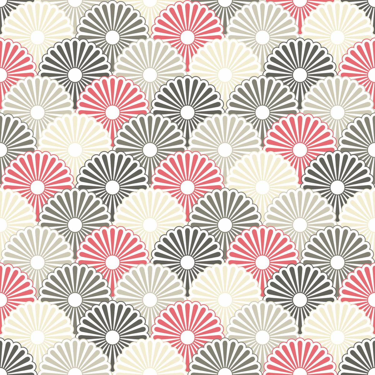 Elegant Floral Fan Pattern Stretch Ceiling Design