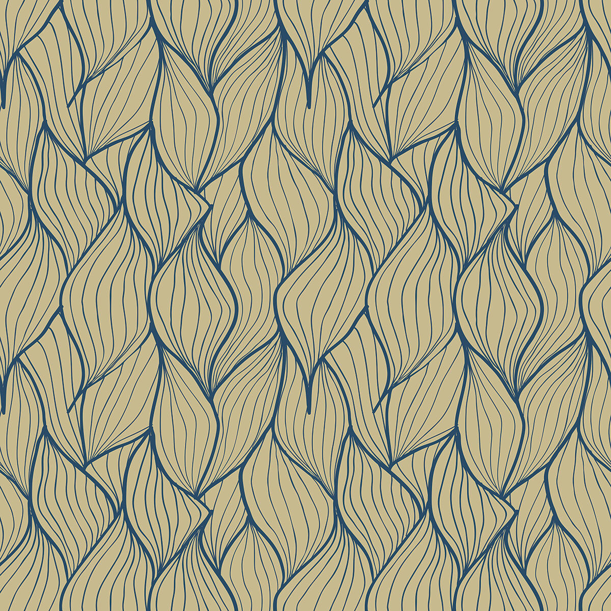 Elegant Leaf Line Pattern Stretch Ceiling – Modern Botanical Design