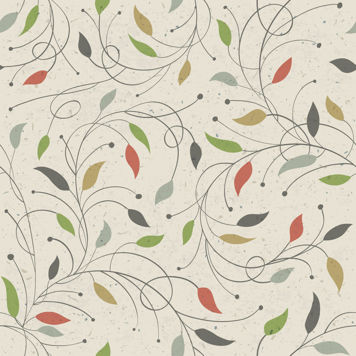 Elegant Minimalist Leaf Vine Pattern Wallpaper