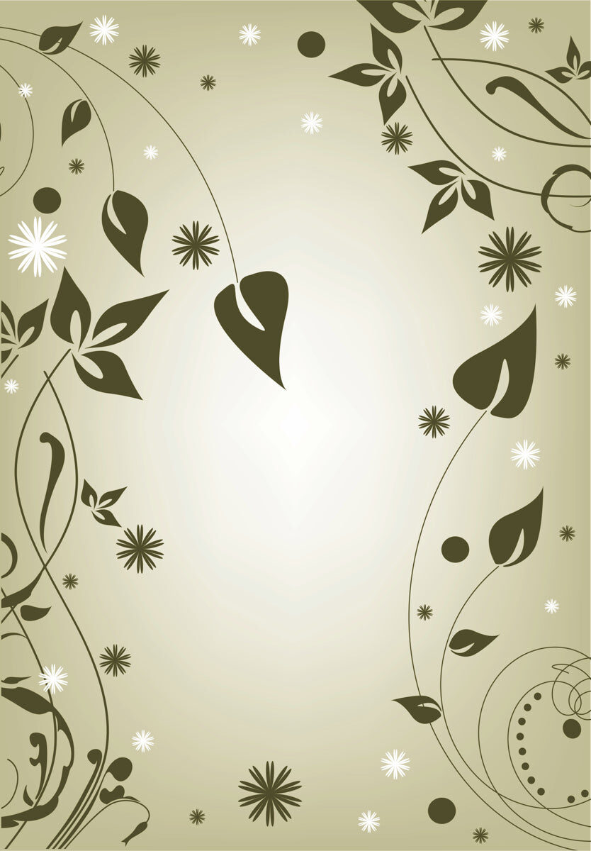 Elegant Olive Green Floral Border Background