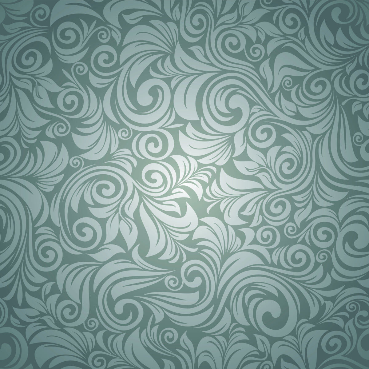Elegant Teal Swirl Stretch Ceiling – Classic Ornamental Design