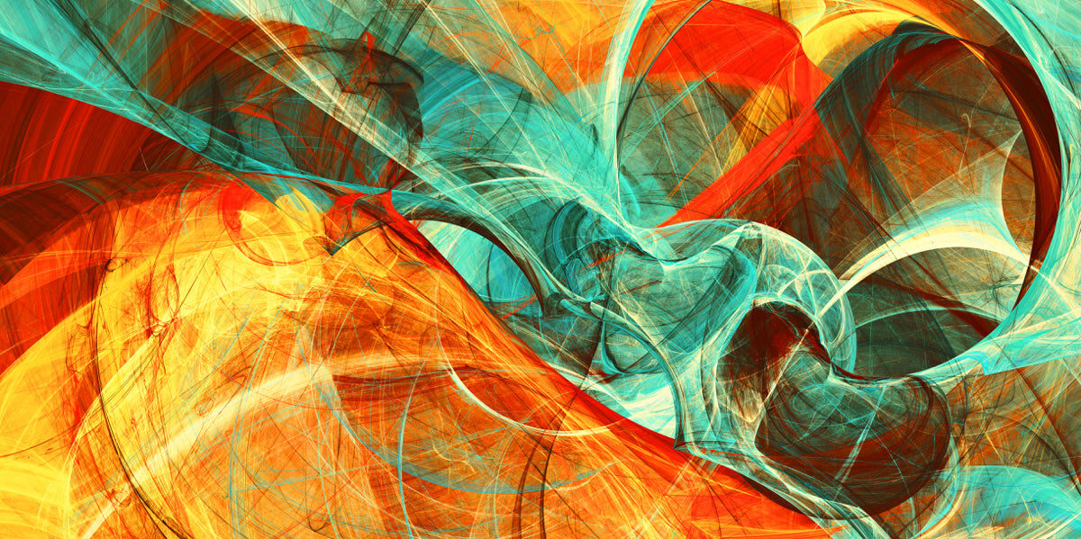 Fiery Abstract Energy Flow Digital Artwork