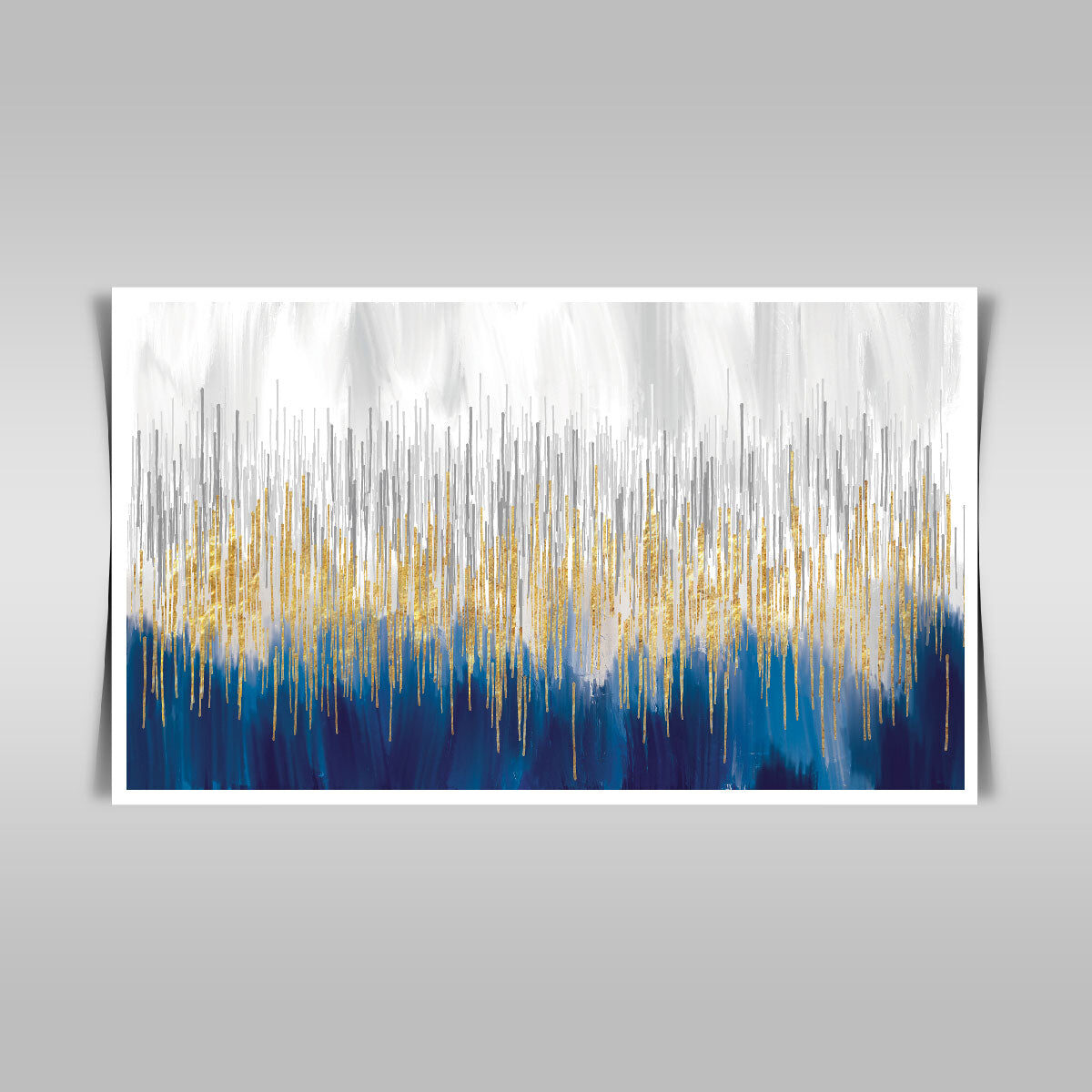 “Abstract Art: Gold and Blue Oil Painting Expressions.”