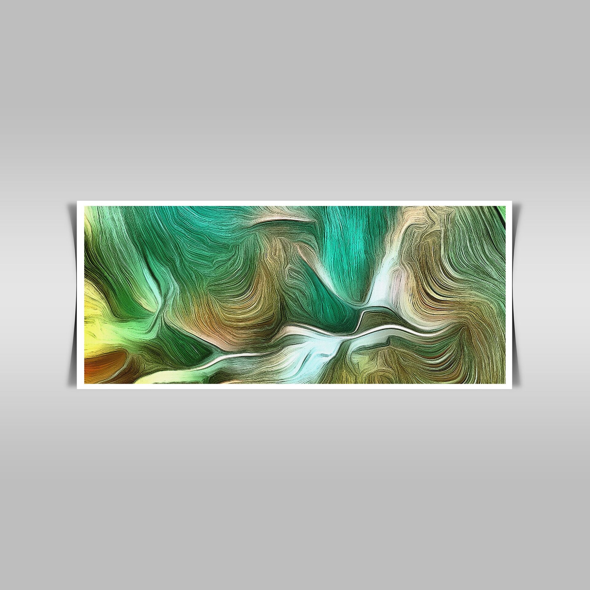 “Vivid Tints of Green: An Abstract Painting Bursting with Life.”