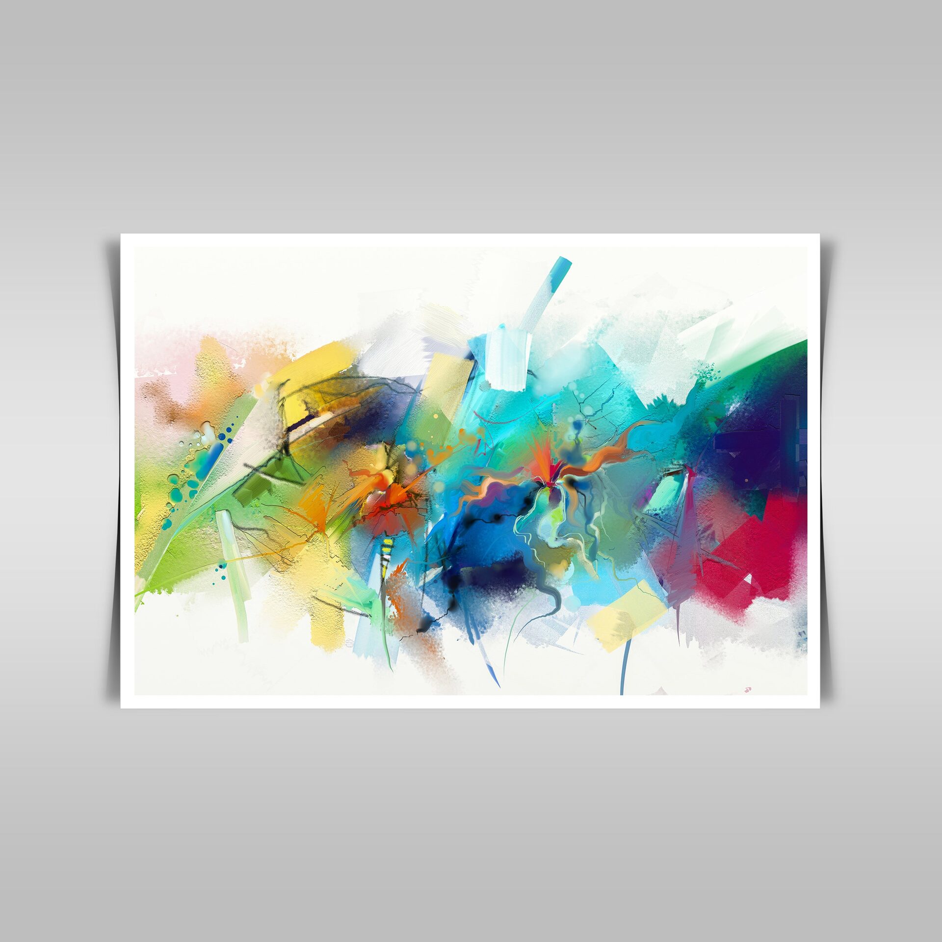 “Abstract Oil Painting: Hand-Drawn Brush Strokes in Colorful Modern Art.”