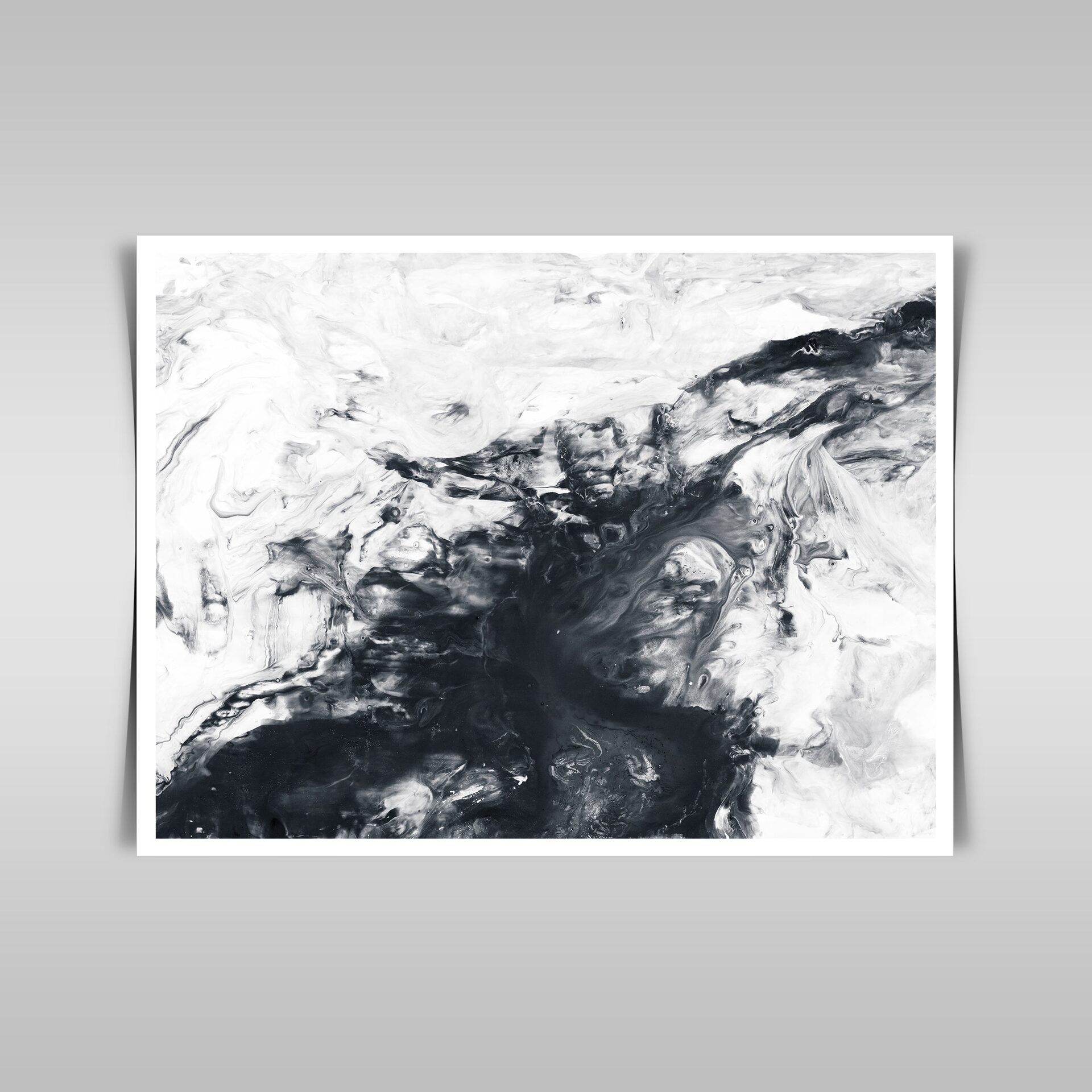 “Abstract Black and White: Hand-Painted Acrylic Canvas Artwork for Texture.”
