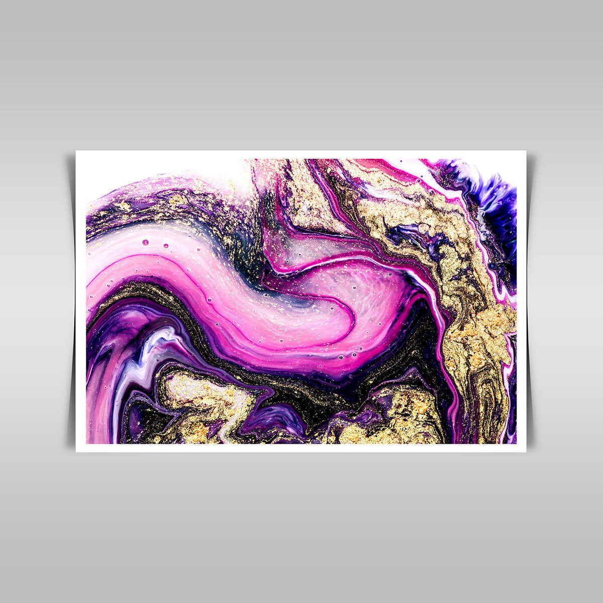 “Purple Swirl Splendor: Eastern-Style Luxury Art with Golden Glitters.”