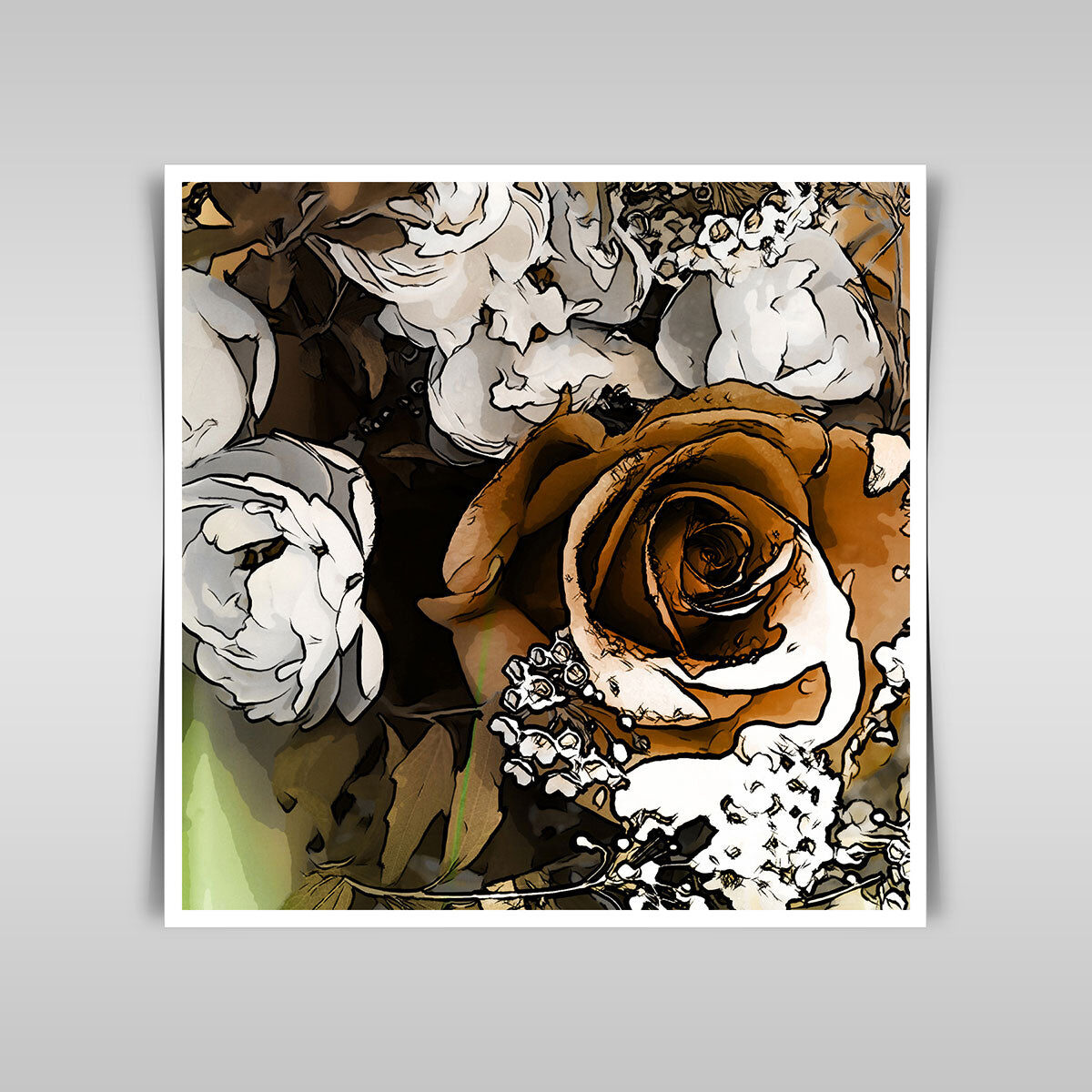 “Vintage Floral Elegance: A Colorful Artistic Background.”