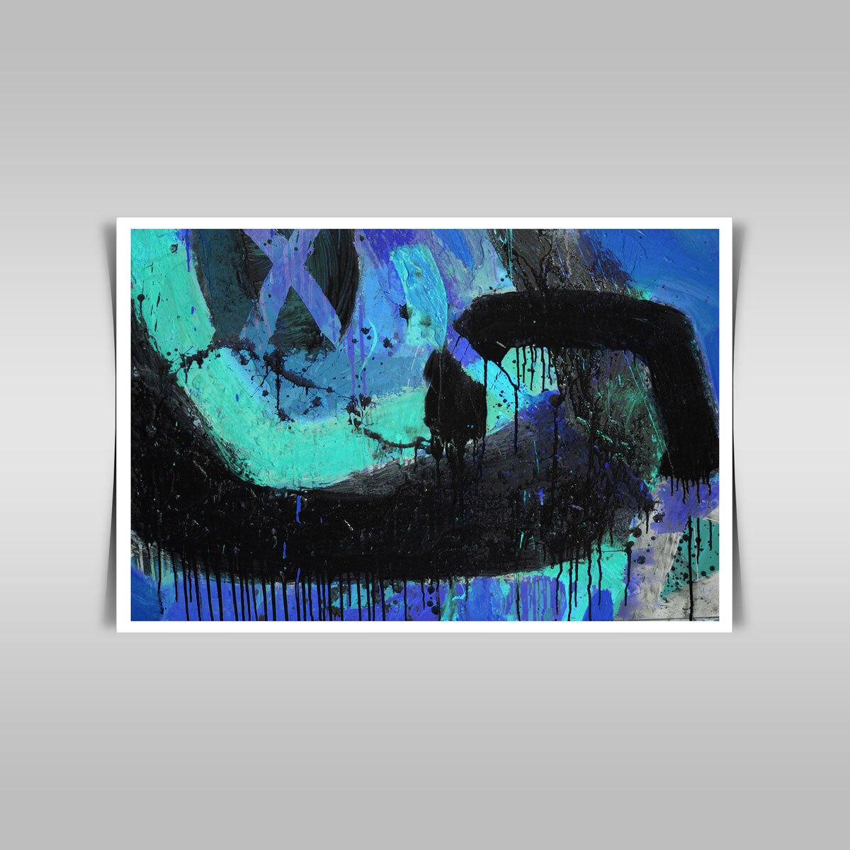 “Abstract Painting Composition: A Fusion of Mixed Artistic Techniques.”