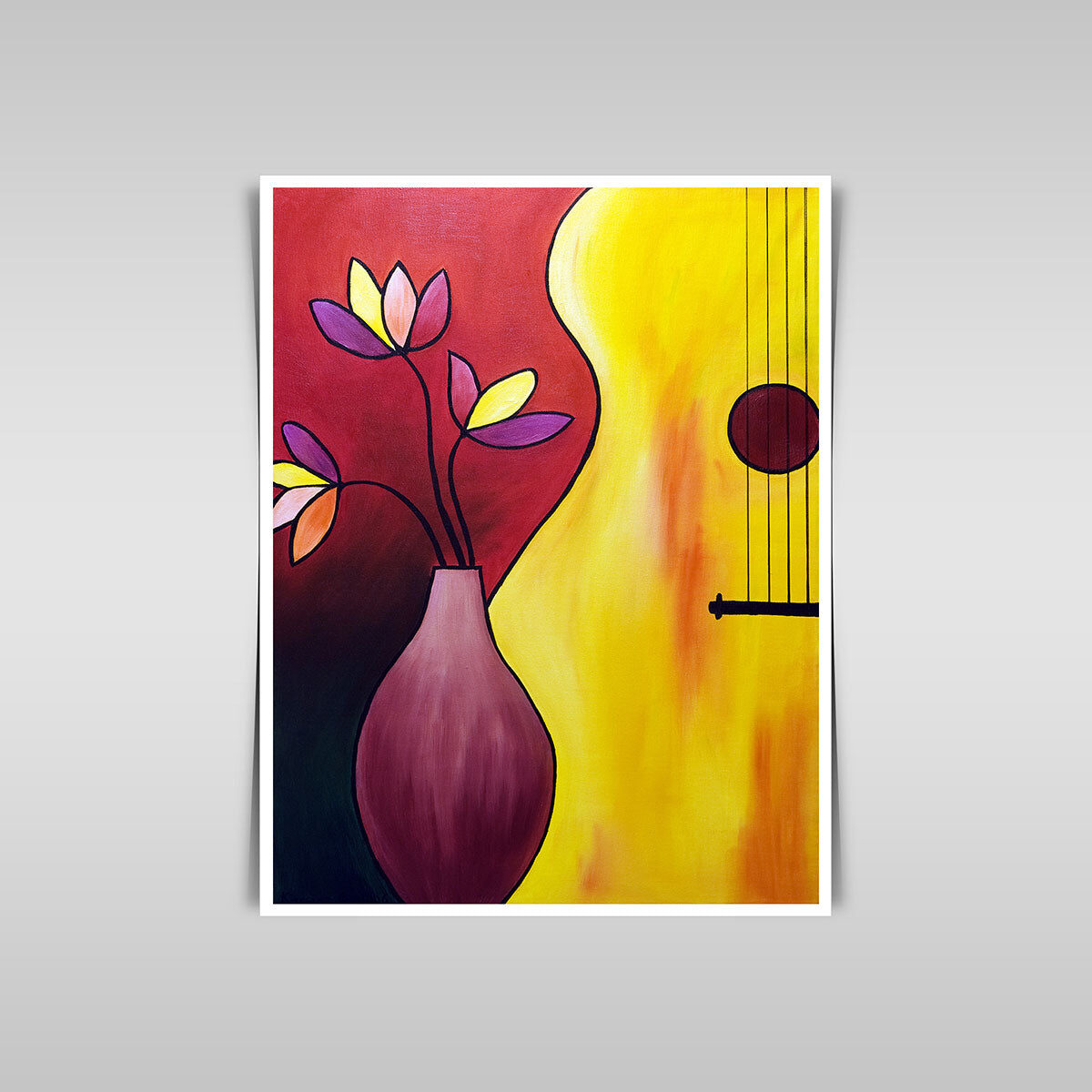 “Musical Artistry: Original Oil Painting of the Bass, Authored by Me.”