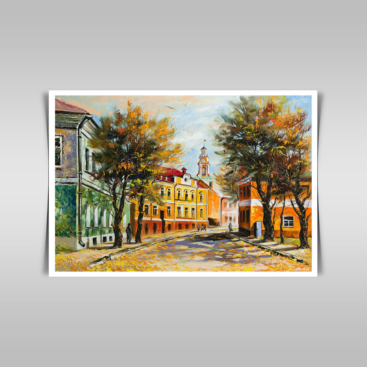 “Autumn’s Grace: Capturing Ancient Vitebsk in an Artistic Painting.”