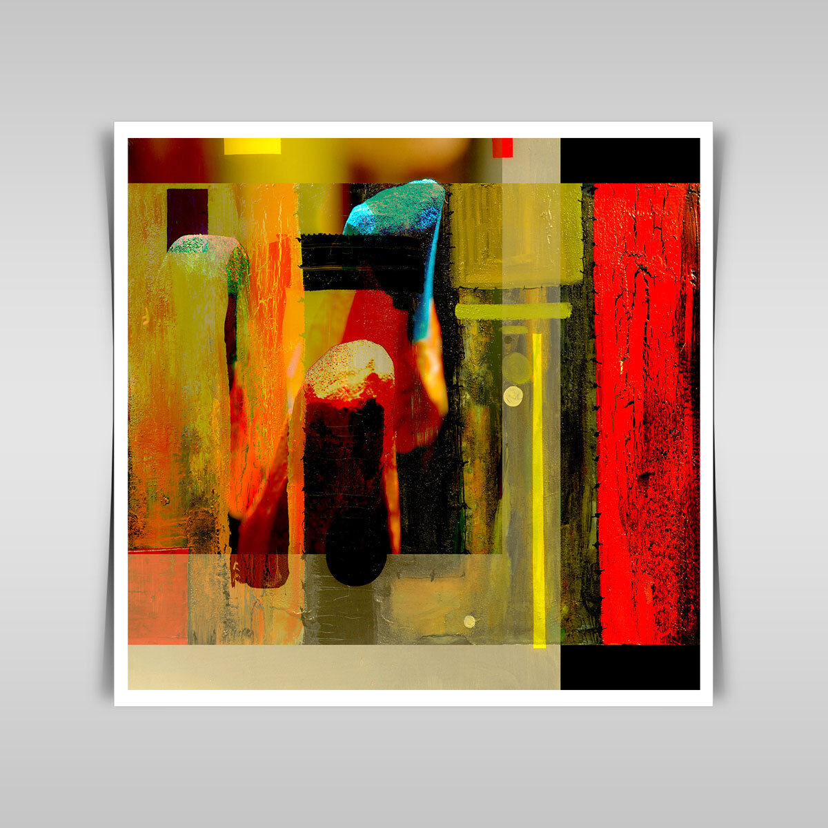 “Intriguing Abstract Painting on Glass in Verso: A Unique Artwork.”
