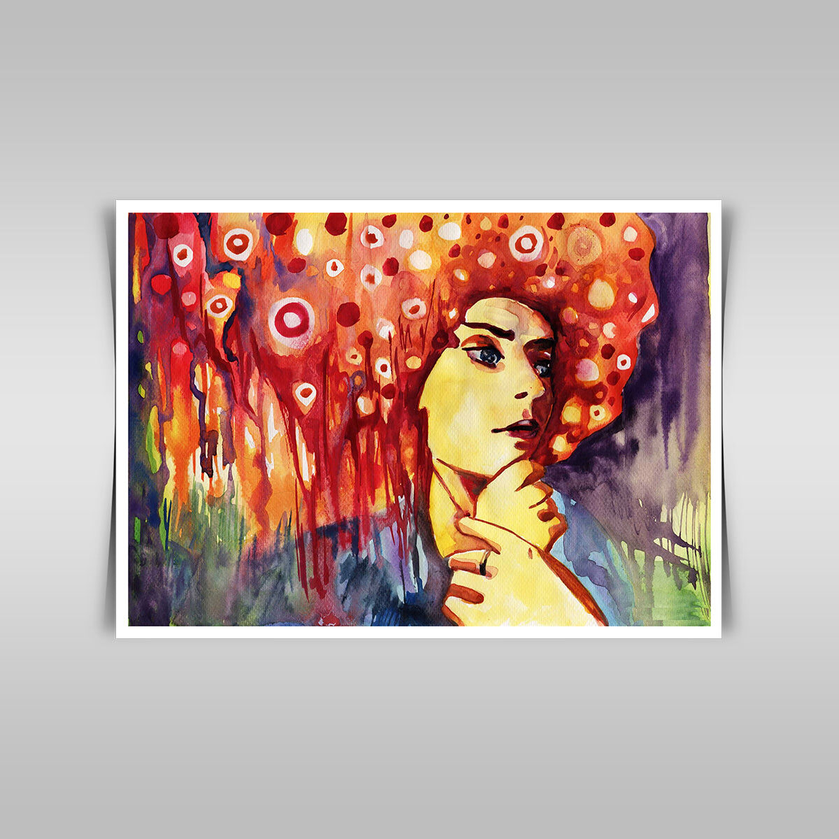 “Watercolor Elegance: An Illustration of a Woman’s Grace.”