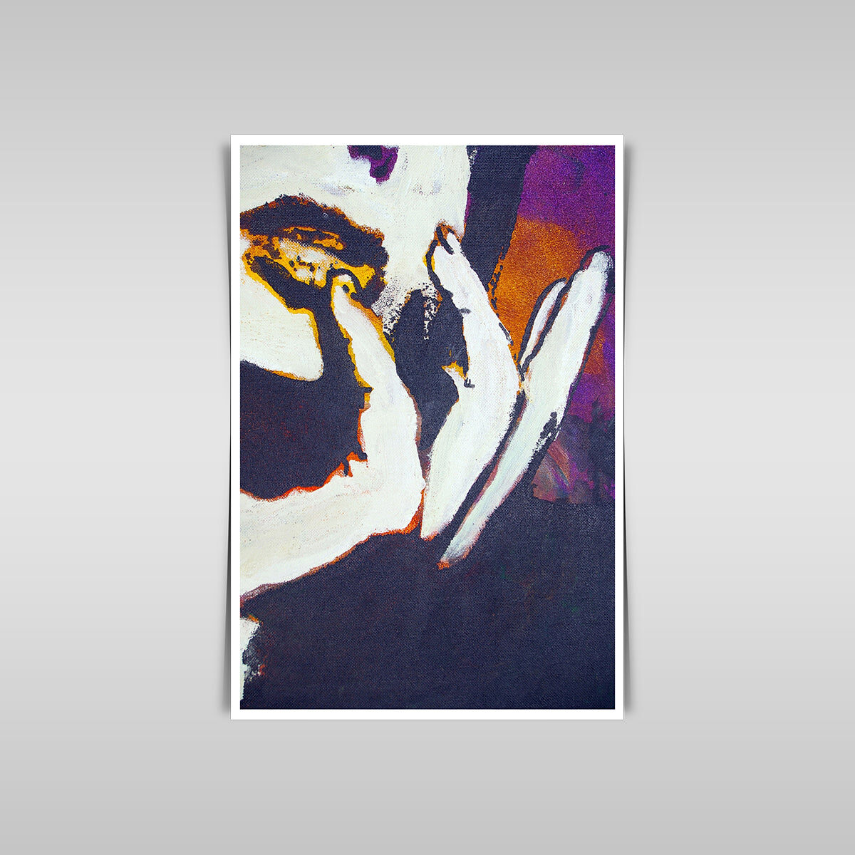 “Original Oil Portrait: A Captivating Woman’s Face for Giclee or Background.”