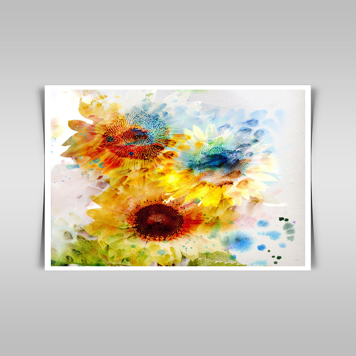 “Expressive Sunflowers: A Watercolor Painting Bursting with Life.”