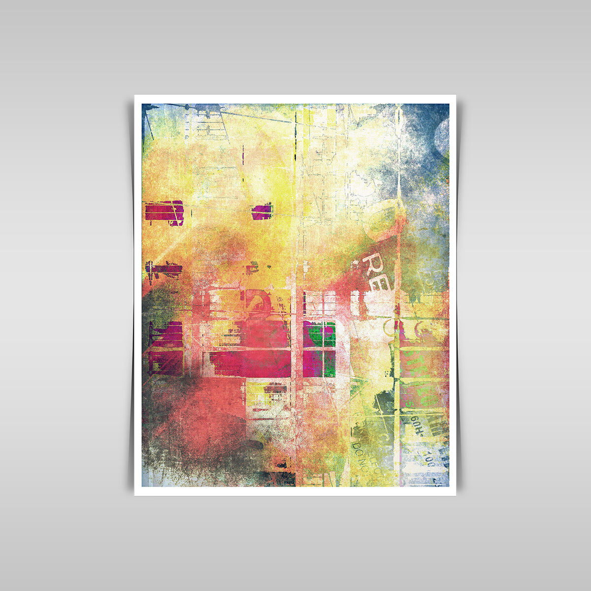 “Abstract Color Grunge Composition: A Fusion of Vibrant Elements.”