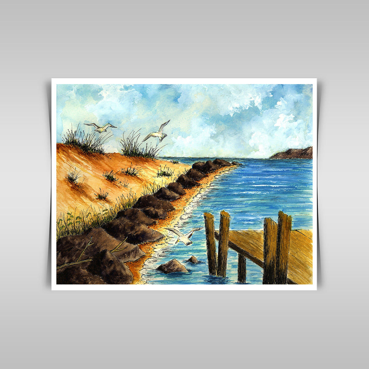 “Rocky Shoreline: An Artistic Depiction of Rugged Coastal Beauty.”