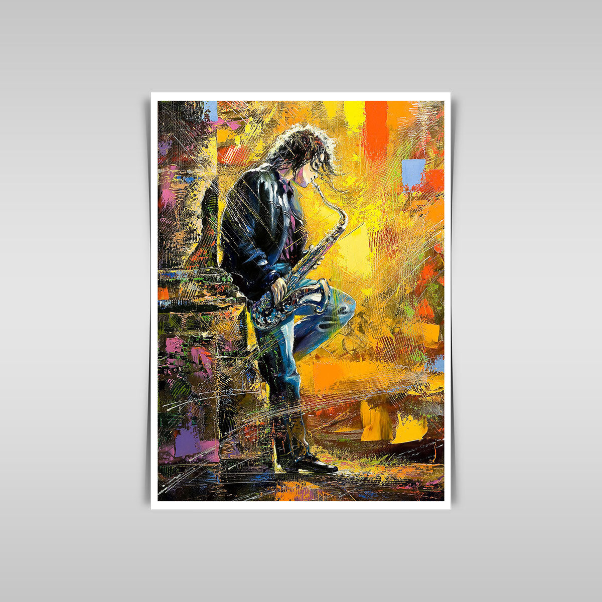 “Soulful Melody: A Young Musician Playing the Saxophone.”