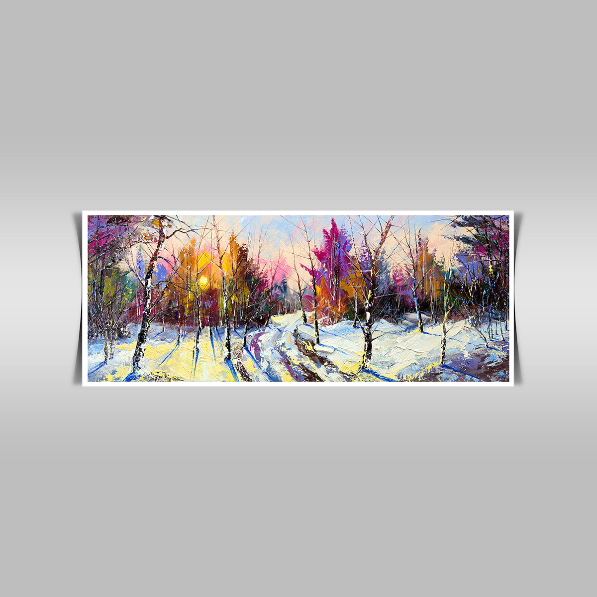 “Winter Wood’s Sunset: A Majestic Scene of Nature’s Tranquility.”