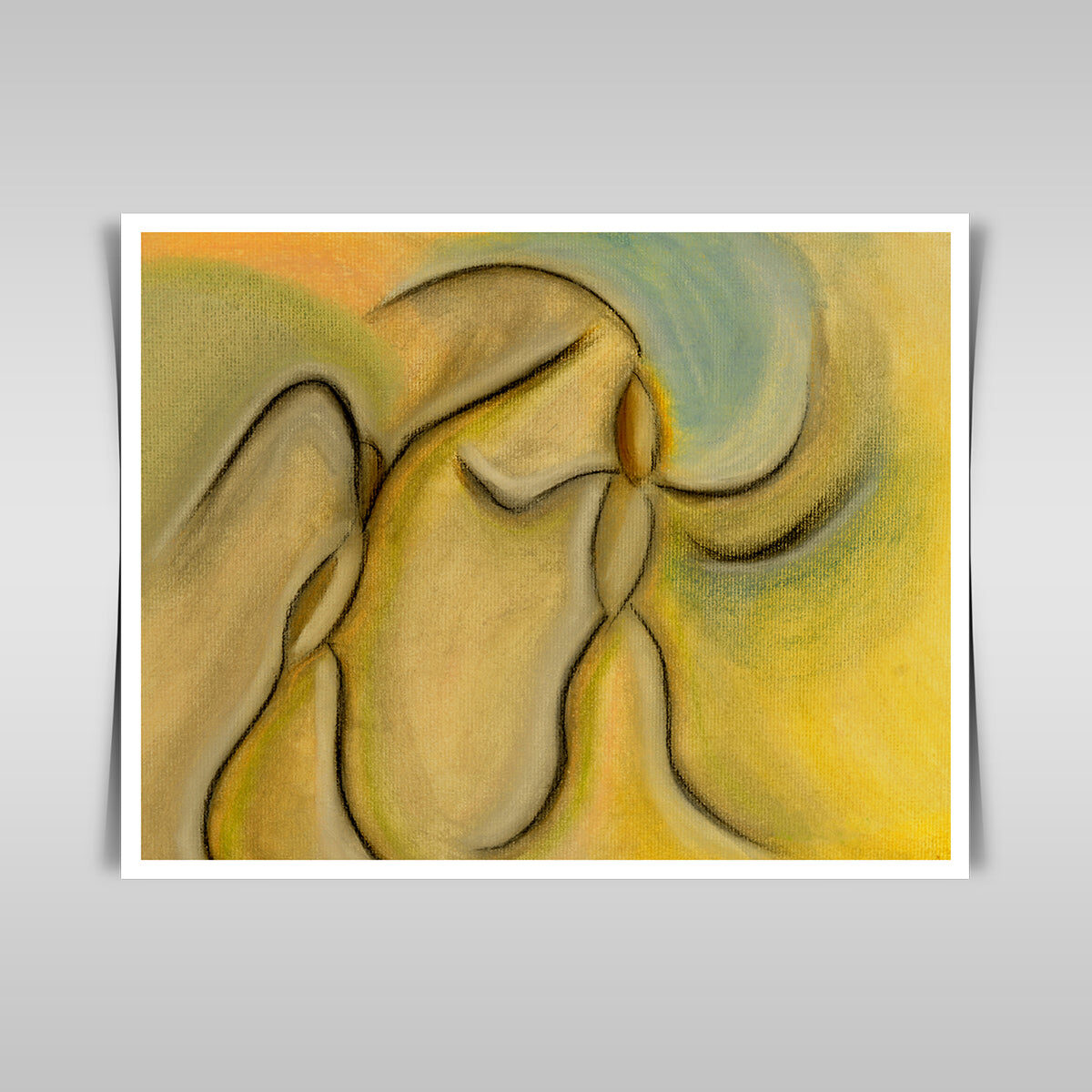 “Simple Elegance: A Pastel Painting on Paper of Endearing Beauty.”