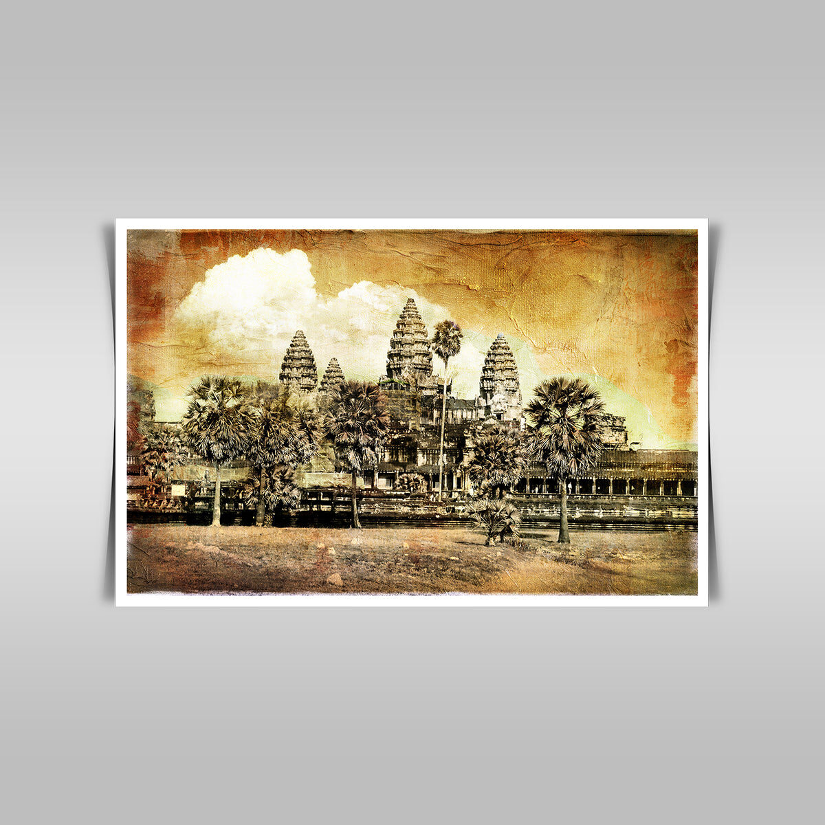 “Ancient Angkor: A Captivating Artwork in the Style of Painting.”