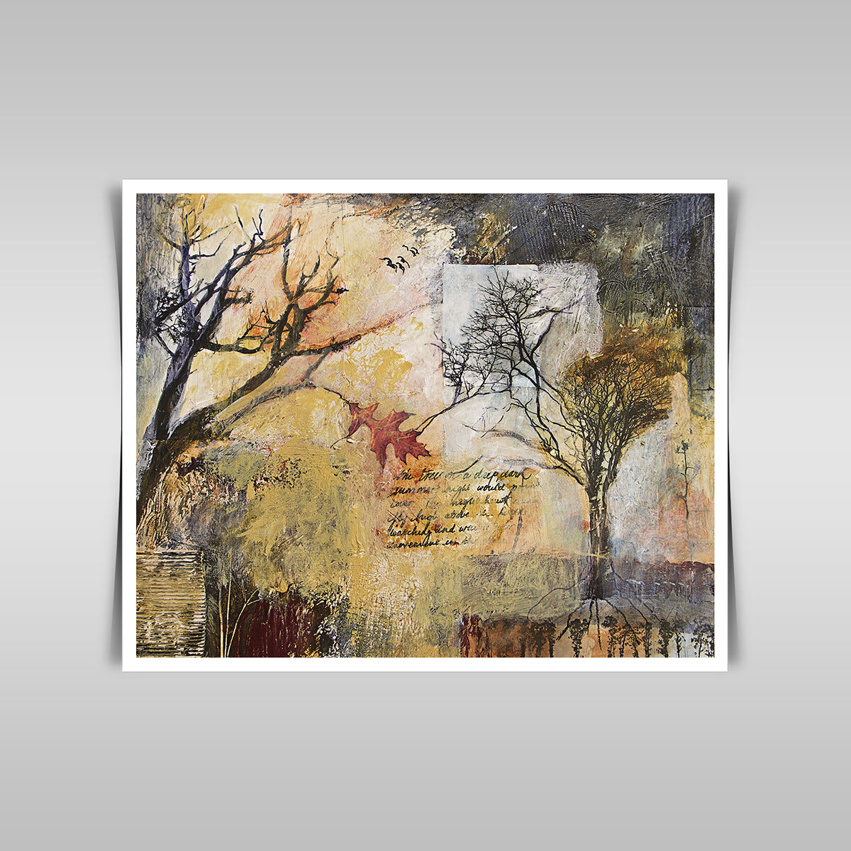 “Tree and Branches in Mixed Media: An Abstract Artwork Fusion.”