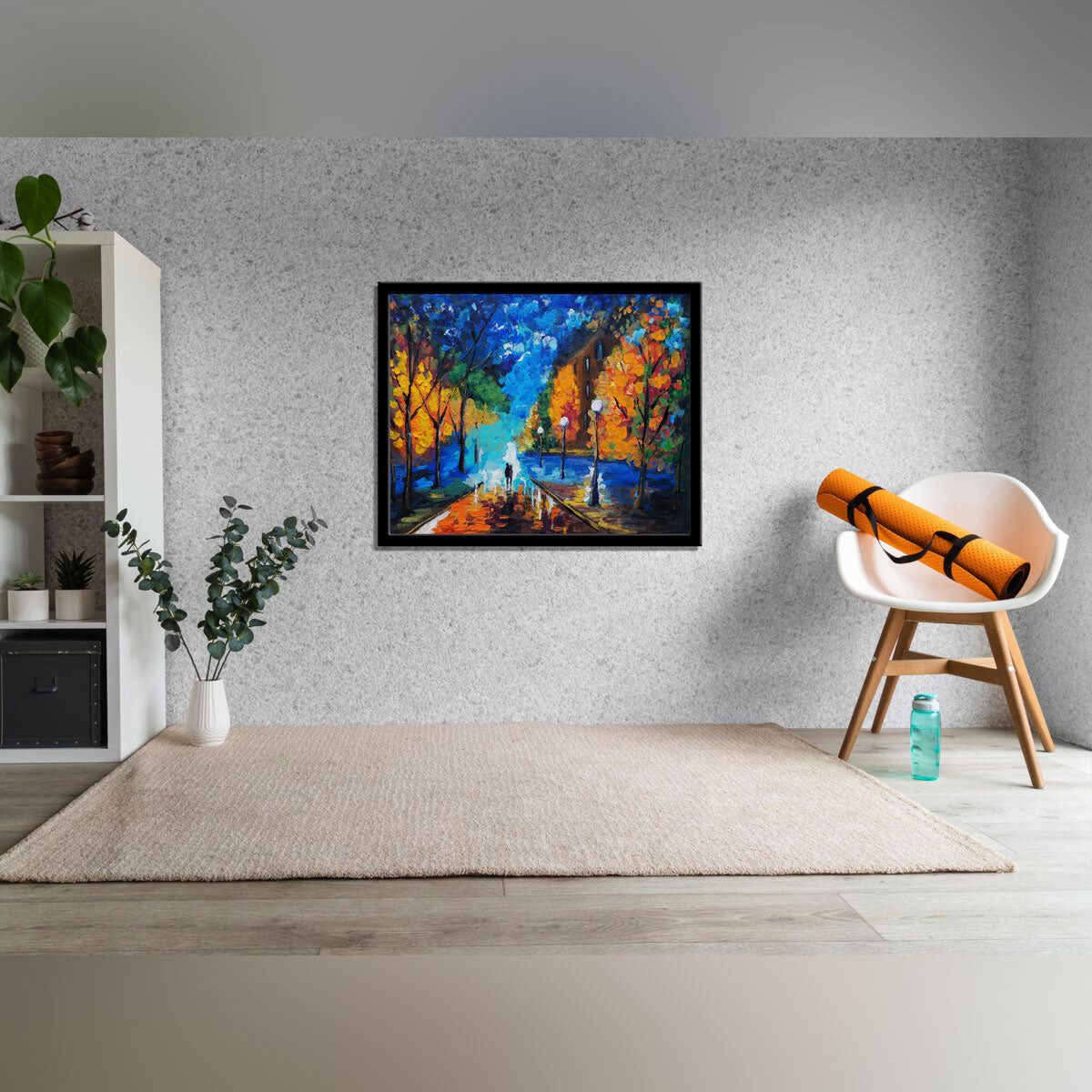 “Dating Tonight: An Oil Painting Capturing Romantic Ambiance.”