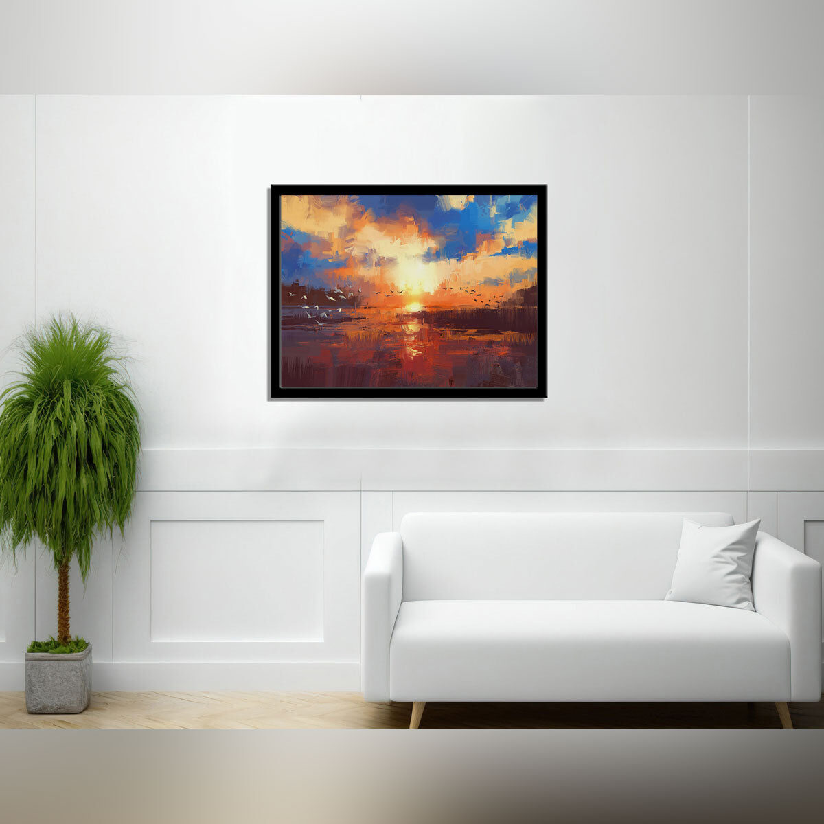 “Sunset Over the Lake: A Beautiful Illustration of Nature’s Splendor.”