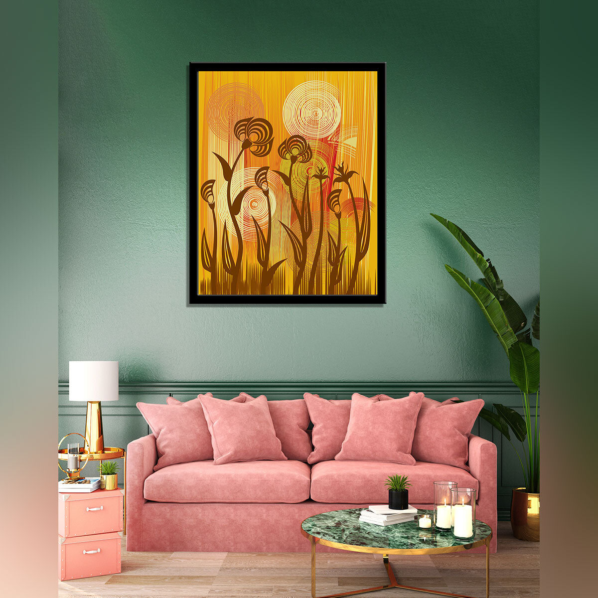 “Orange Floral Beauty: A Vibrant and Blossoming Background.”