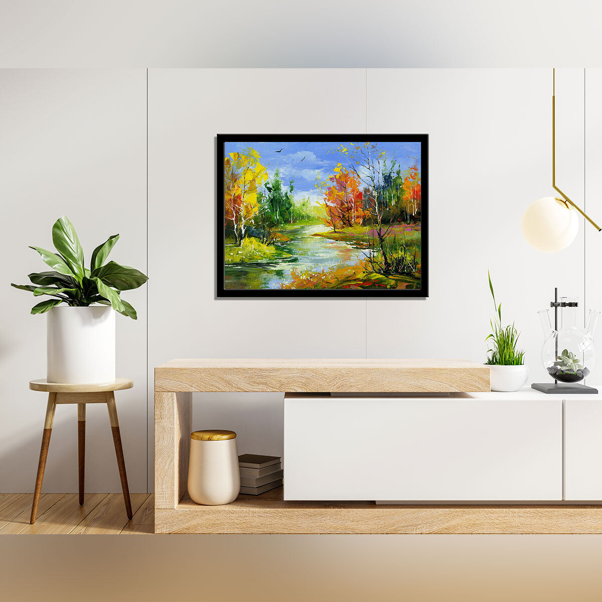 “Autumn’s Artistry: An Oil Painting on Canvas Capturing the Season’s Beauty.”