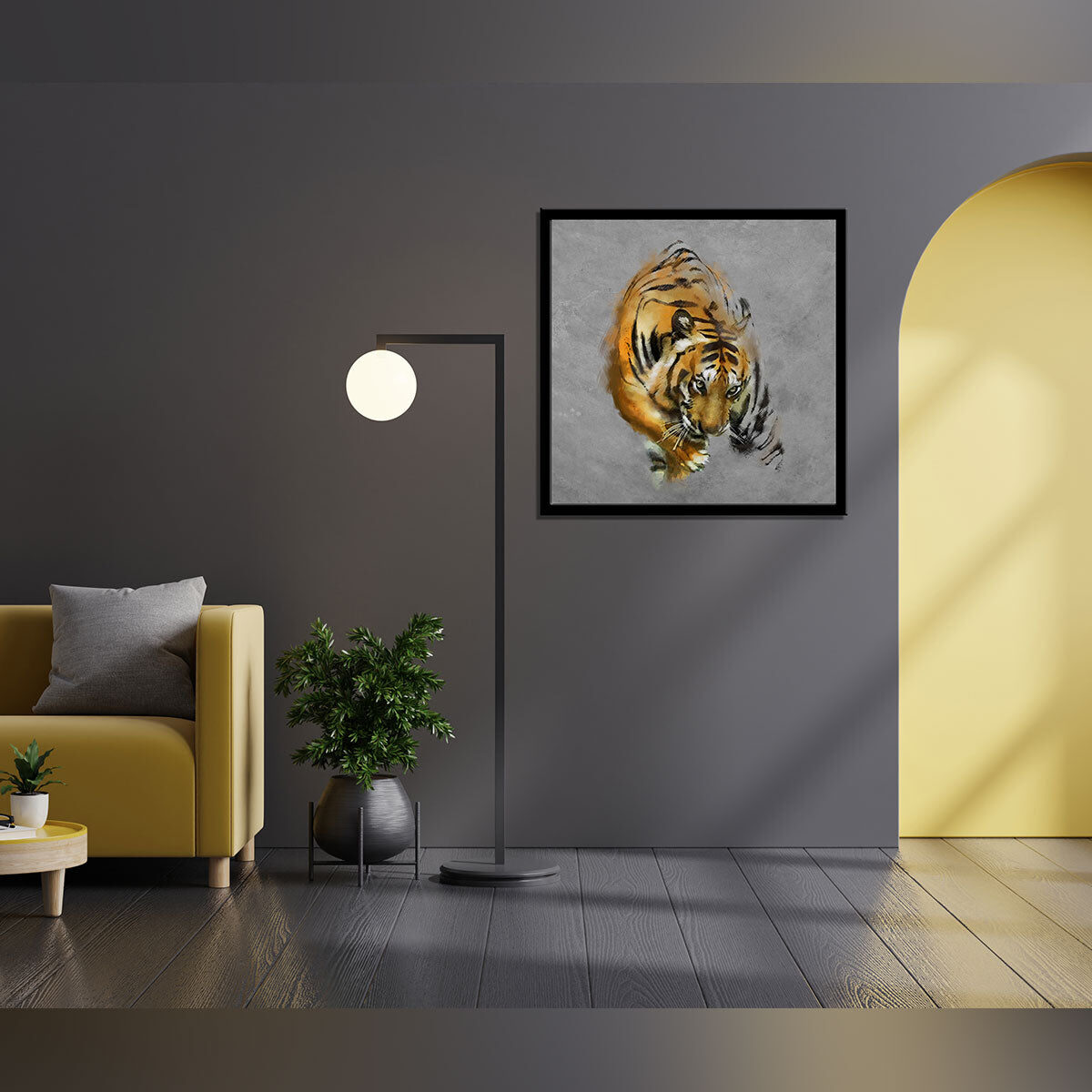 “Tiger on the Wall: An Artistic Masterpiece Adorning Your Space.”