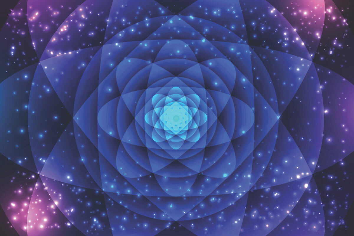 Galaxy Spiral Mandala with Starry Nebula Glow