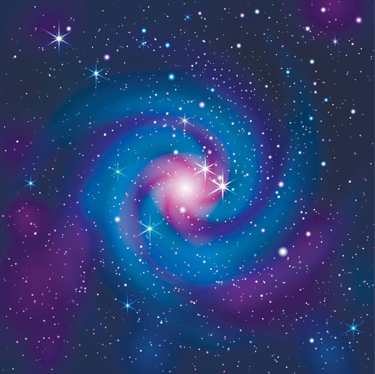 Galaxy Spiral Stretch Ceiling – Cosmic Starfield Design