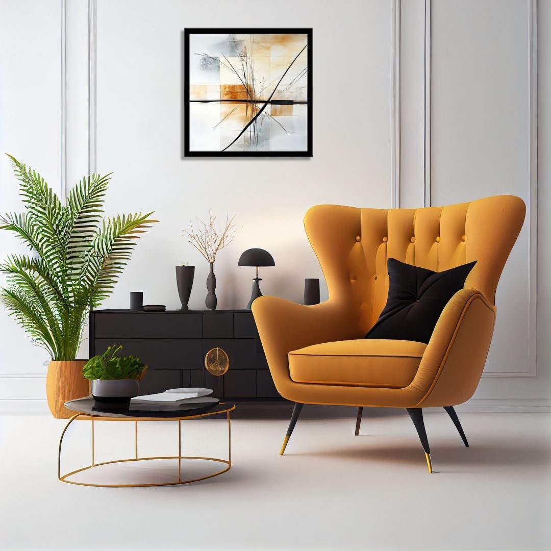 Geometric Abstract Wall Art – Modern Framed Painting Décor