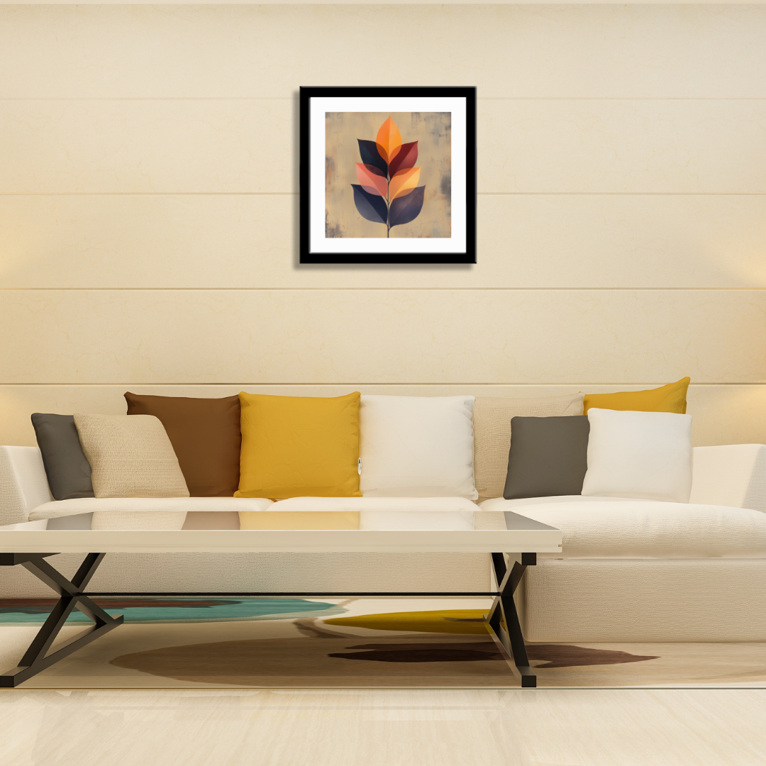 Geometric Autumn Leaf Art in Warm Tones