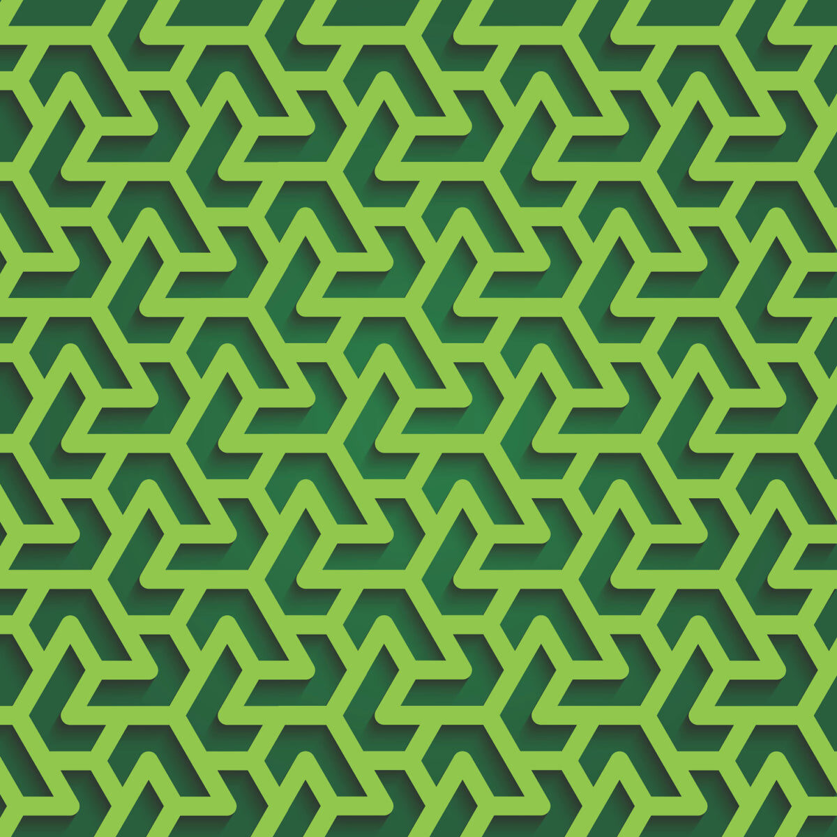 Geometric Green Maze Pattern with 3D Effect