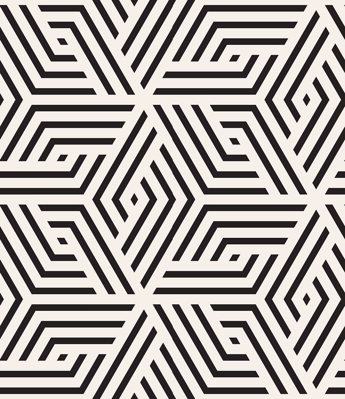 Geometric Maze Pattern Stretch Ceiling – Modern Black Line Design