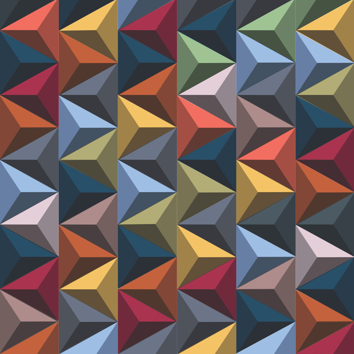 Geometric Prism Pattern in Multicolor 3D Effect