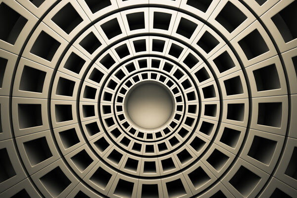 Geometric Tunnel of Concentric Square Rings