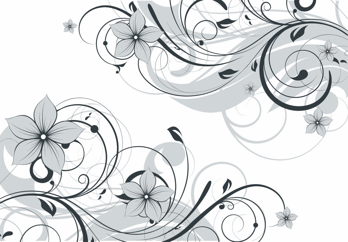 Graceful Grey Floral Swirl Stretch Ceiling – Modern Elegant Design