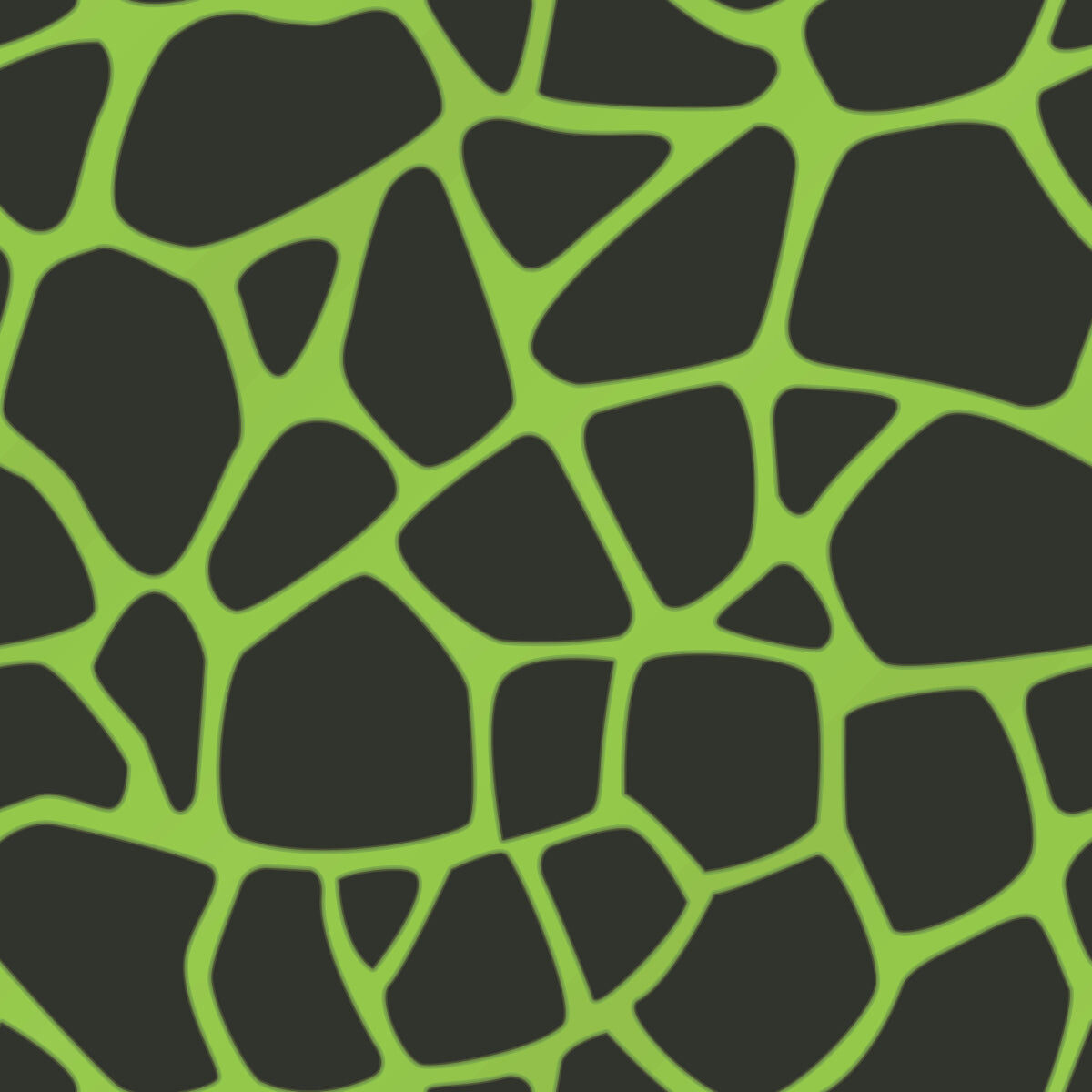 Green and Black Abstract Cell Structure Wall Art