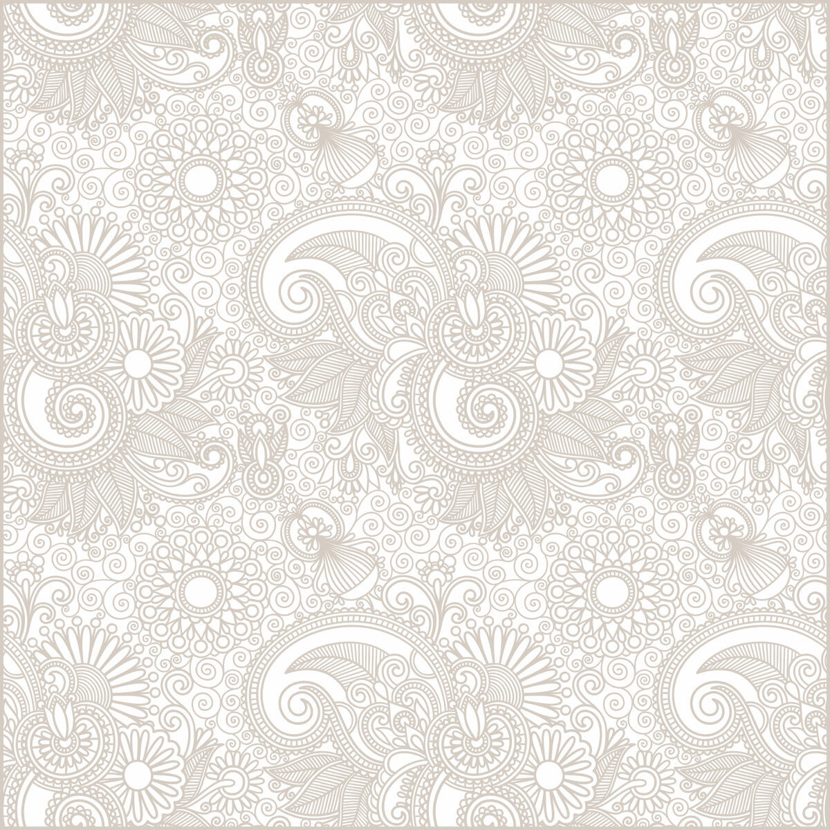 Intricate Beige Floral Paisley Pattern Design